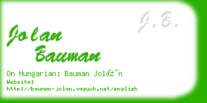 jolan bauman business card